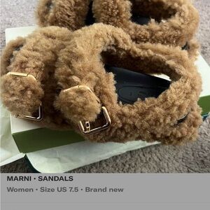Marni Tan Fuzzy Sandals with Gold Buckles
UPLOADING FROM MY DEPOP